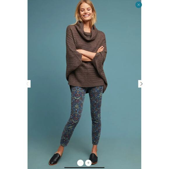 Pilcro High Rise Corduroy Skinny Jeans Size 25 Blue Geometric Tapestry Fall Boho - Picture 1 of 12